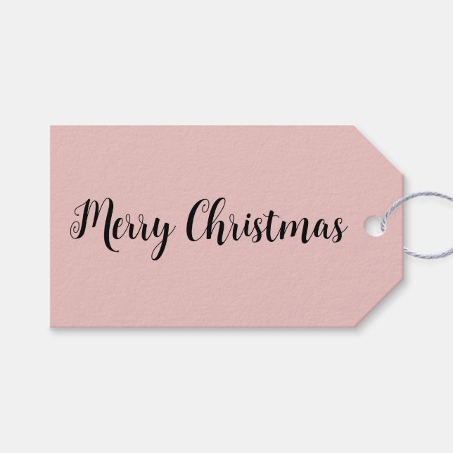 Étiquettes-cadeau Trend Couleur clair rose minimaliste (Devant (Horizontal))