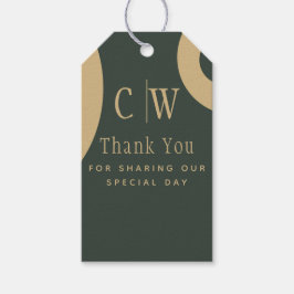 Étiquettes-cadeau Trending Mariage Merci Olive Green Gold