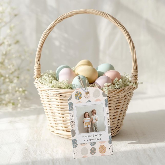 Étiquettes-cadeau Trendy Pastel Easter Photo | Personalized (Créateur téléchargé)