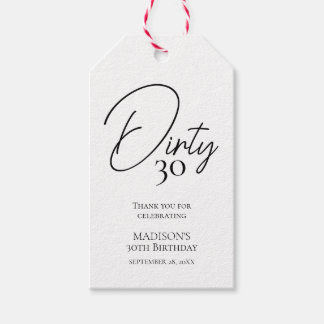 Étiquettes-cadeau Trente-trente-troisième anniversaire noir et blanc