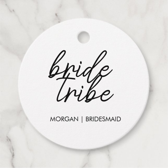 Étiquettes Cadeau Tribe de mariée | Bachelorette Moderne (Devant)