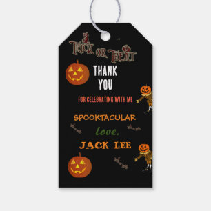 Étiquettes-cadeau Trick Halloween Spooktaculaire ou Merci de traitem