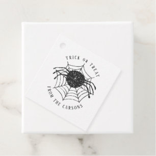 Étiquettes Cadeau Trick ou traiter Spider Web Black White Halloween