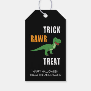Étiquettes-cadeau Trick Rawr Treat Cute Halloween Tyrannosaurus Rex