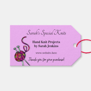 Étiquettes-cadeau Tricot Business Lavender Merci - Tags clients