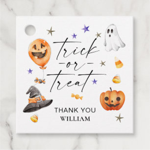 Étiquettes Cadeau Tricoter ou traiter Halloween fête d'anniversaire
