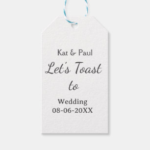 Étiquettes-cadeau Trinquons au mariage nom date couple simple