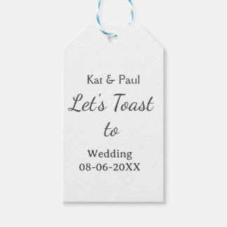 Étiquettes-cadeau Trinquons au mariage nom date couple simple