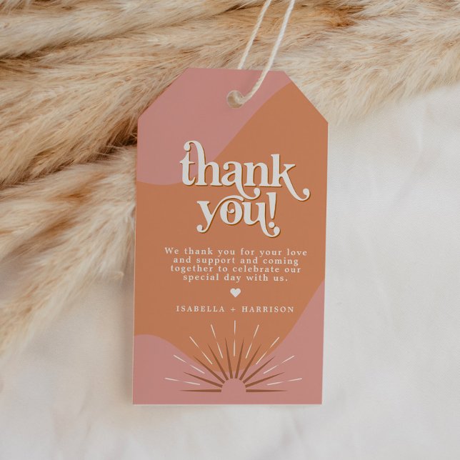 Étiquettes-cadeau TRIXIE Retro rose & Merci Super orange Favoriser (Créateur téléchargé)