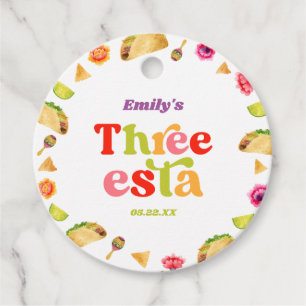 Étiquettes Cadeau Trois Esta Fiesta Taco Mardi 3ème anniversaire fêt