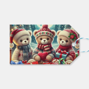 Étiquettes-cadeau Trois mignons Nounours Joyeux Noël