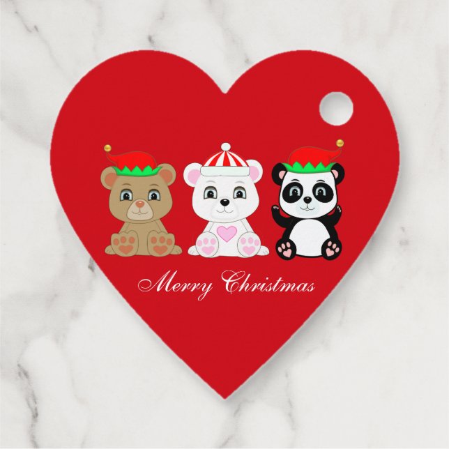 Étiquettes Cadeau Trois mignons ours de Noël (Dos)