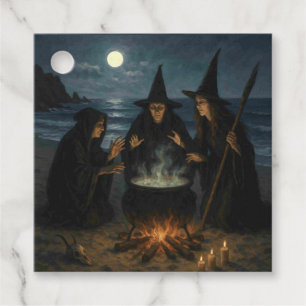 Étiquettes Cadeau Trois Sorcières Brew Cauldron Pleine lune Beach