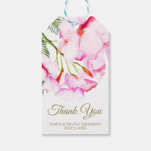 Étiquettes-cadeau Tropical Oasis Rose Vert Fête de Mariage Hawaïenne