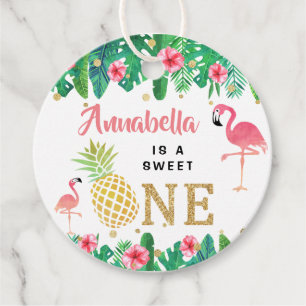 Étiquettes Cadeau Tropical Summer Beach Luau Girls 1er anniversaire