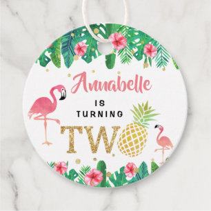 Étiquettes Cadeau Tropical Summer Beach Luau Girls 2e anniversaire