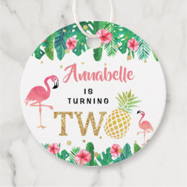 Étiquettes Cadeau Tropical Summer Beach Luau Girls 2e anniversaire