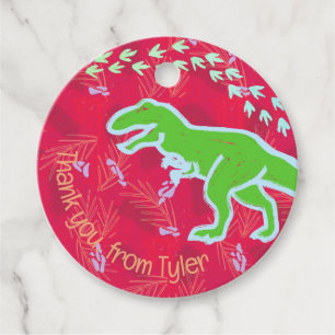 Étiquettes Cadeau Tropical T-Rex Dinosaure Tracks