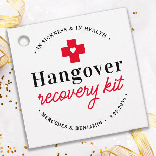 Étiquettes Cadeau Trousse de récupération Hangover Soirée de mariage