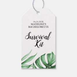 Étiquettes-cadeau Trousse de survie Feuille tropicale Bachelorette T