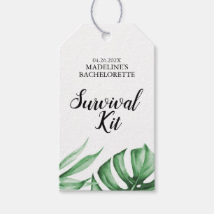 Étiquettes-cadeau Trousse de survie Feuille tropicale Bachelorette T