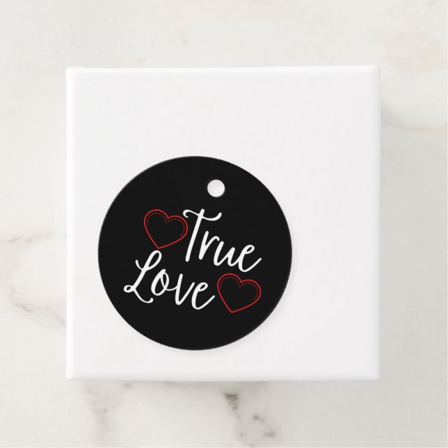 Étiquettes Cadeau True Love White Valentine's (En situation)