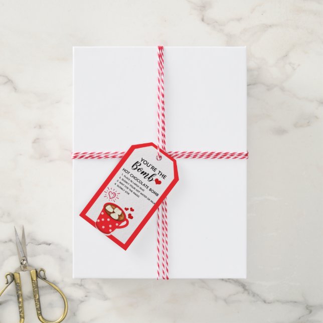 Étiquettes-cadeau Tu es la bombe, la bombe de cacao (Avec de la ficelle)