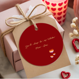 Étiquettes Cadeau Tu seras toujours mon Valentin Drapeau des cœurs l