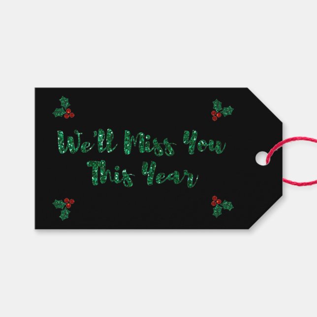 Étiquettes-cadeau Tu vas nous manquer Noël social (Devant (Horizontal))