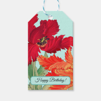 Étiquettes-cadeau Tulide perroquet, Floral