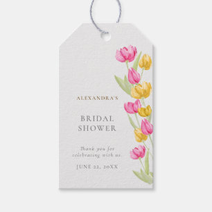 Étiquettes-cadeau Tulipes Calligraphie Fête des mariées Boho de prin