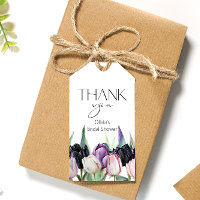 Tulipes noir et blanc Merci de douche nuptiale
