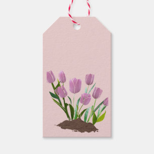 Étiquettes-cadeau Tulipes roses