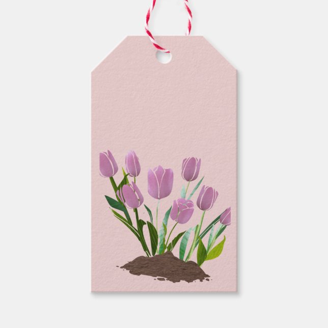 Étiquettes-cadeau Tulipes roses (Devant)