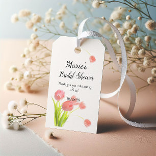 Étiquettes-cadeau Tulipes roses tendres
