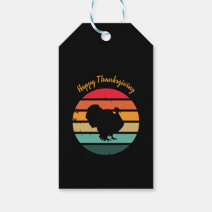 Étiquettes-cadeau Turquie Oiseau Thanksgiving Distressed coucher de