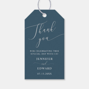 Étiquettes-cadeau Turquoise Merci Mariage minimal