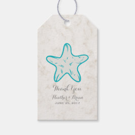 Étiquettes-cadeau Turquoise Rustic Starfish Mariage