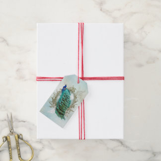 Étiquettes-cadeau Turquoise Shabby Peacock
