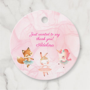 Étiquettes Cadeau Tutu Cute Ballerina Ballet Animaux Fête d'annivers