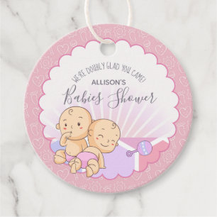 Étiquettes Cadeau Twins Baby shower Girls ID642