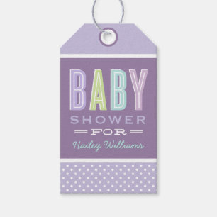 Étiquettes-cadeau Type Chic Bébé Fille Douche Lavande Purple