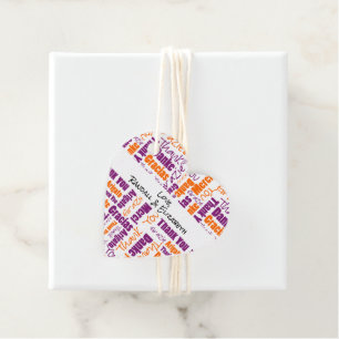 Étiquettes Cadeau Typographie de Merci multilingue personnalisée