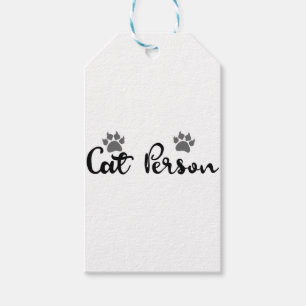 Étiquettes-cadeau Typographie d'une personne de chat