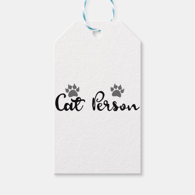 Étiquettes-cadeau Typographie d'une personne de chat (Devant)