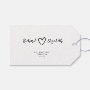 Étiquettes-cadeau Typographie minimale Nettoyer le Mariage moderne