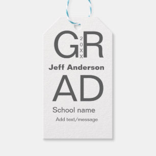 Étiquettes-cadeau Typographie moderne graduation simple minimum c