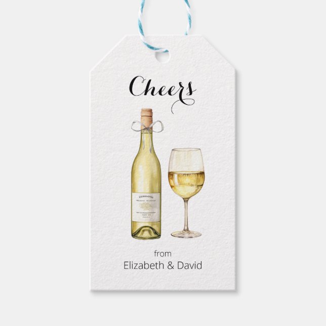 Étiquettes-cadeau Un amateur de vin blanc vous salue (Devant)