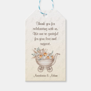 Étiquettes-cadeau Un Baby shower Boho Un Peu Citrouille