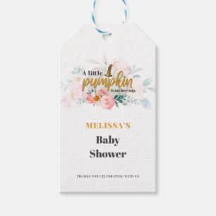 Étiquettes-cadeau Un Baby shower D'Automne Un Peu Citrouille Floral